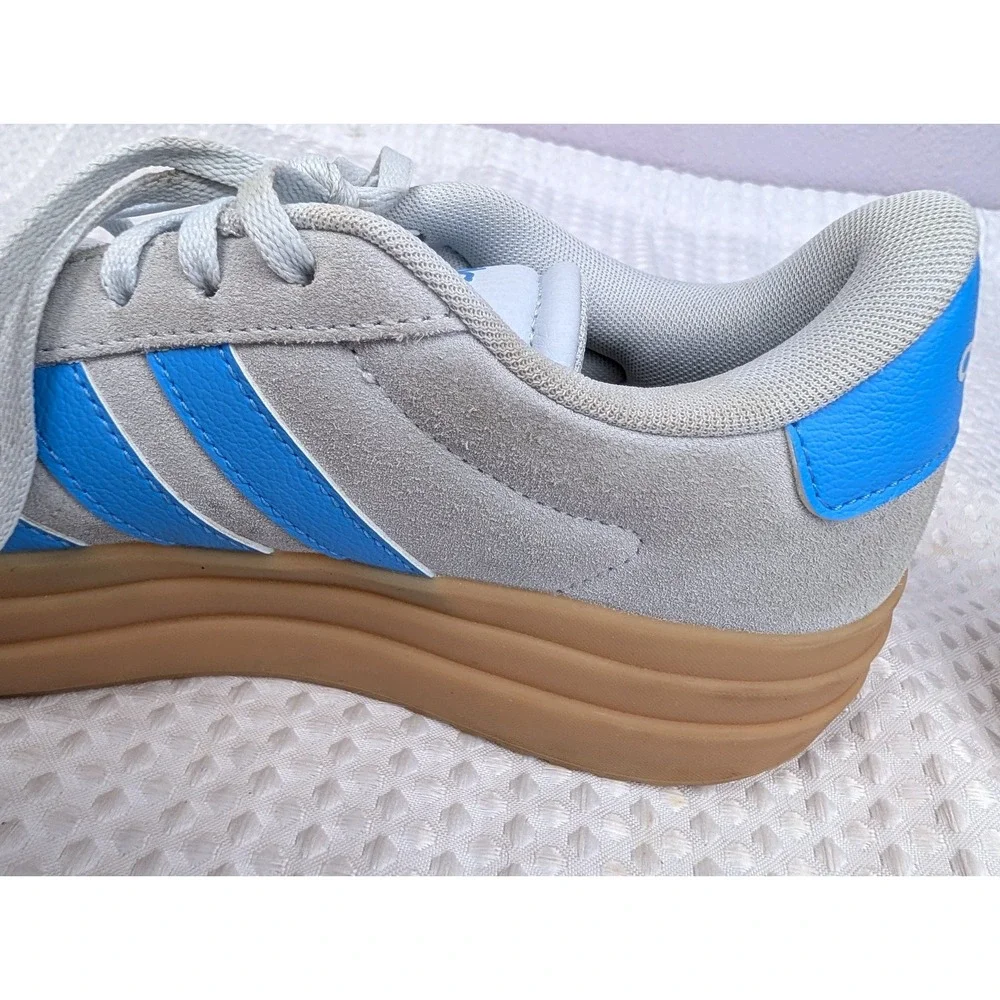 Adidas Womens VL Court Bold IH2310 Blue Gray Casual Sneakers Size 8 Platform